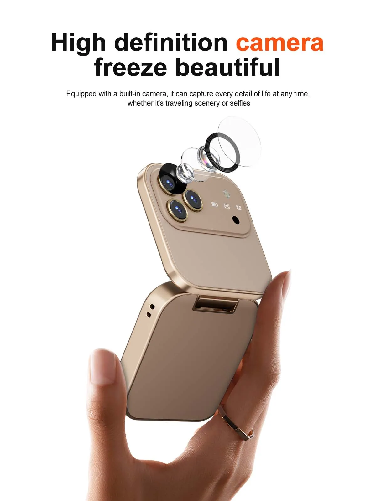 2026 NEW SERVO I18 Pro Flip Mobile Phone 4G LTE Type-C Call Recording FM Radio Blacklist Dual SIM 1.77' Mini Fold Cellphone