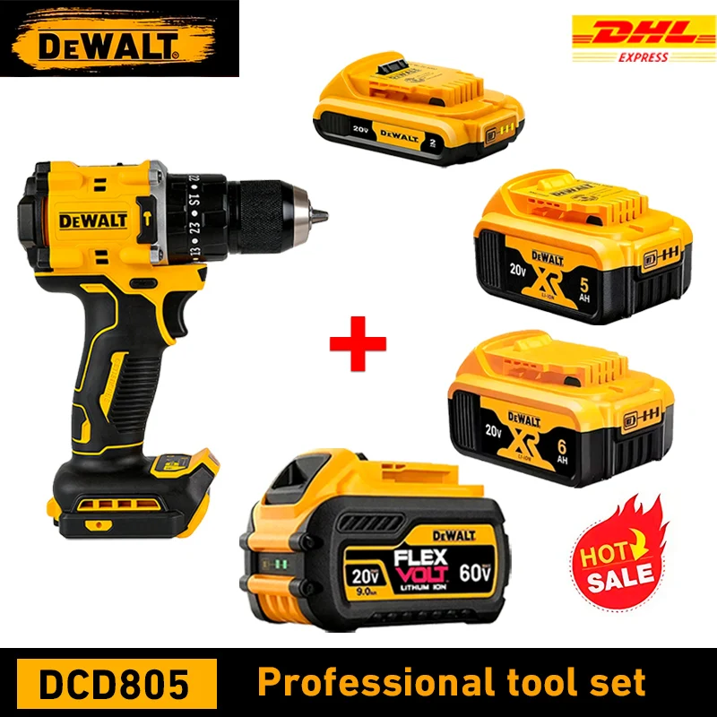 

Brushless Motor Cordless Drill, DEWALT DCD805 20V Max Power Tool Kit with 20V/60V Lithium Battery & Fast Charger,Free Shipping