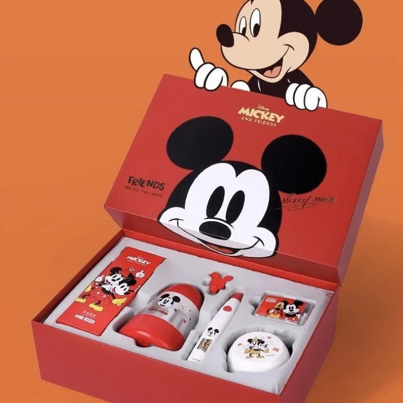 Disney Kawaii Mickey Electric Pencil Sharpener Desktop Cleaning Electric Eraser Complete Set of Electric Stationery Set Gift Box