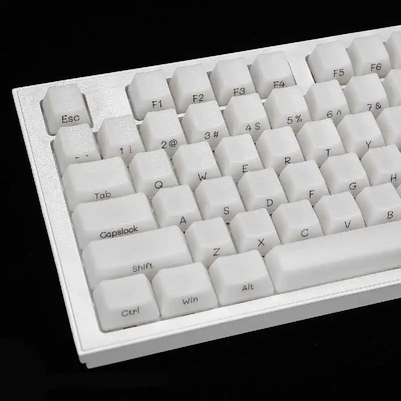 

ABS material side engraving fog white light transmission 130 key small full set MX cross chrysanthemum mechanical keyboard keyca