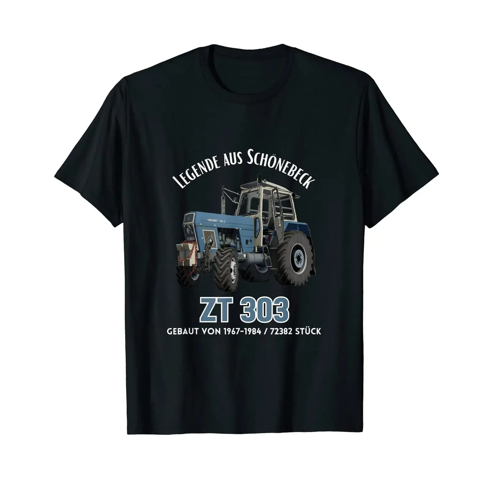 T-shirt Progress ZT 303 Tractor Legend de Schönebeck, noir, vintage, délavé, confortable, respirant, homme, élégant, décontracté