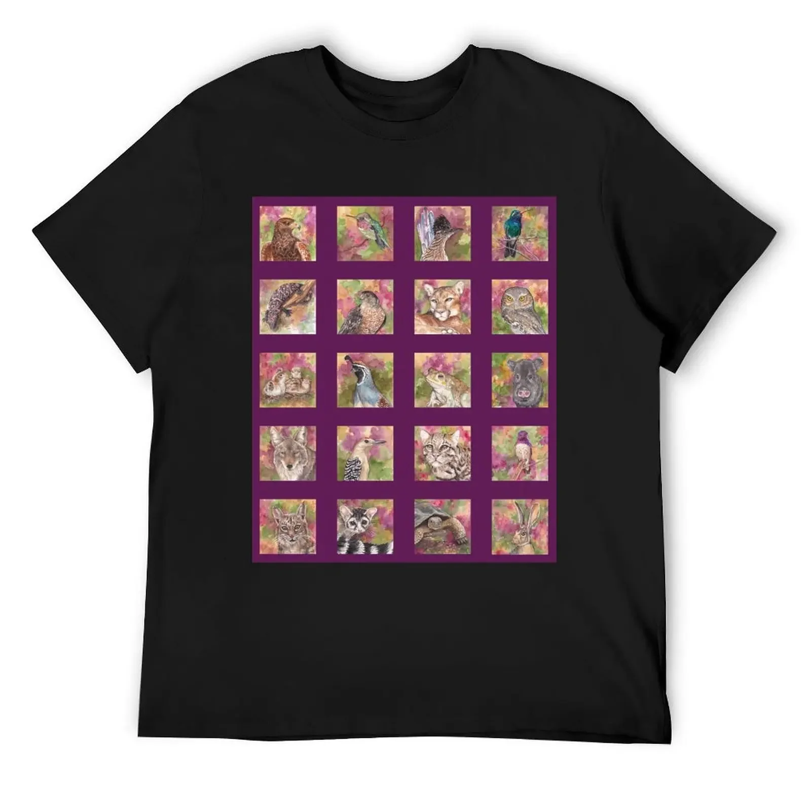 

Sonoran Desert Life, Desert Animals Medley, Purple T-Shirt rapper graphic tees summer tops slim fit t shirts for men