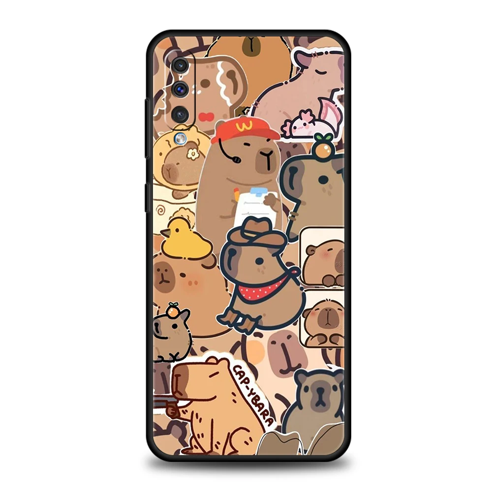 Cute Capybara Phone Case for Samsung Galaxy A24 A13 A53 A73 A33 A22 A12 A02 A03 A05 A70 A50 A10 A20 5G Soft TPU Shell Capas Bags