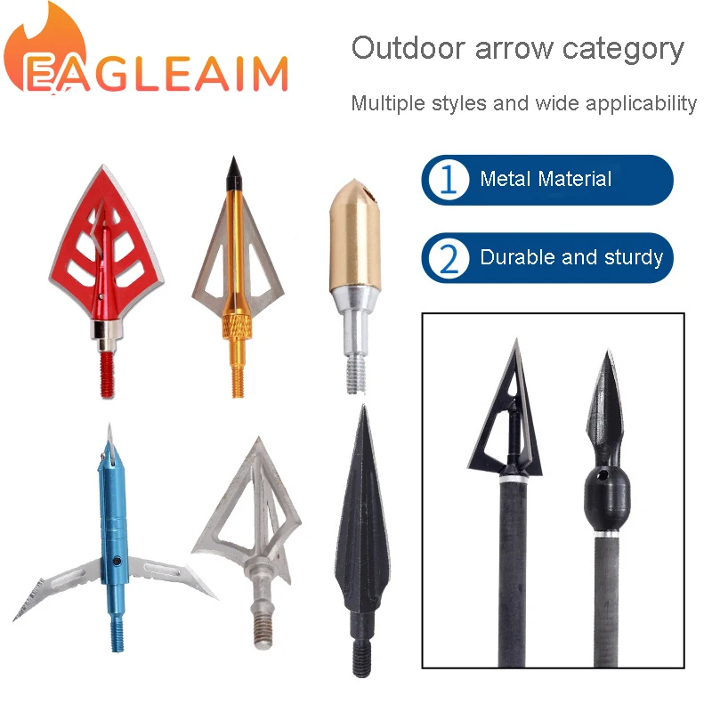 6PCS/Lot Outdoor Arrow 6.2 Threaded Interface Outdoor Practice Compound Anti Qumei Hunting Archery Arrow Branch Arrowhead Tip