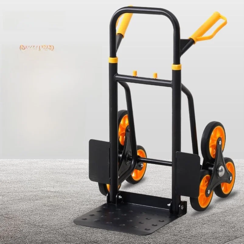 

Six-Wheel Hand-Pulled op Cart Stair Climbing Cargo Transport Hand Tru Load King Portable cery Cart Foldable