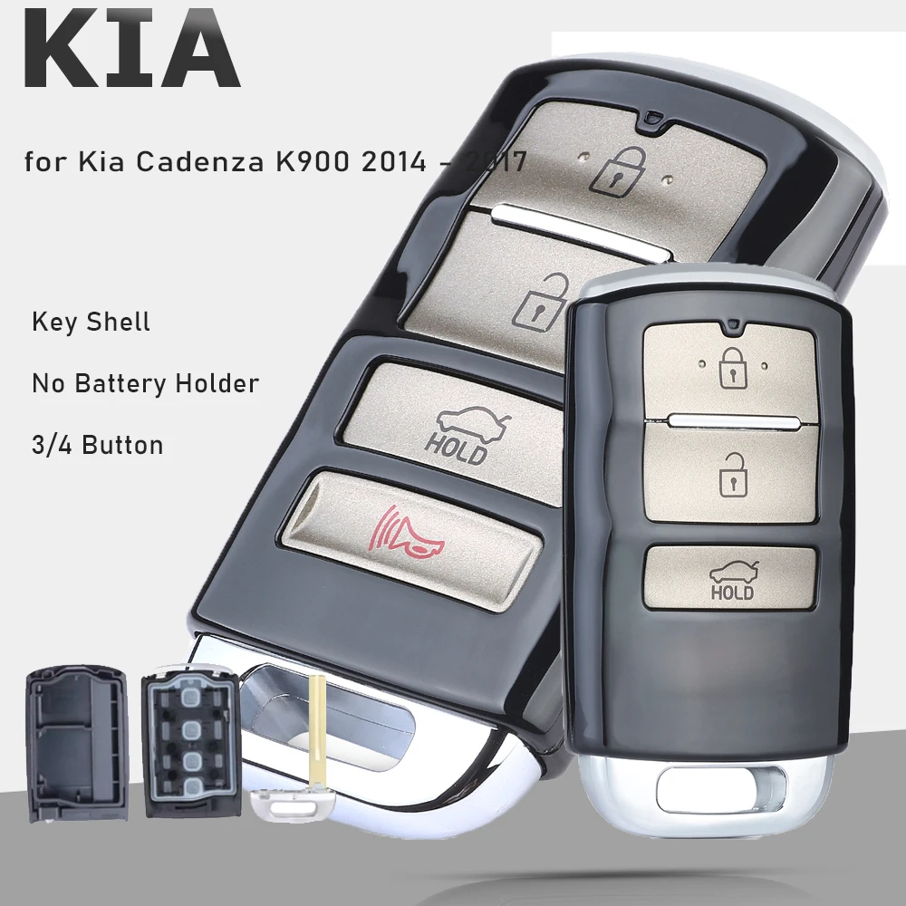 KEYECU para KIA Cadenza K900 2014 2015 2016 2017 carcasa de llave de coche remota inteligente cubierta 3/4 botones Fob sin soporte de batería