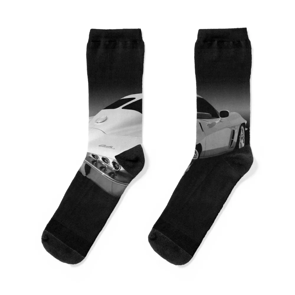 1963 Corvette Custom B/W Socks kawaii man hiking Women's Socks Men's