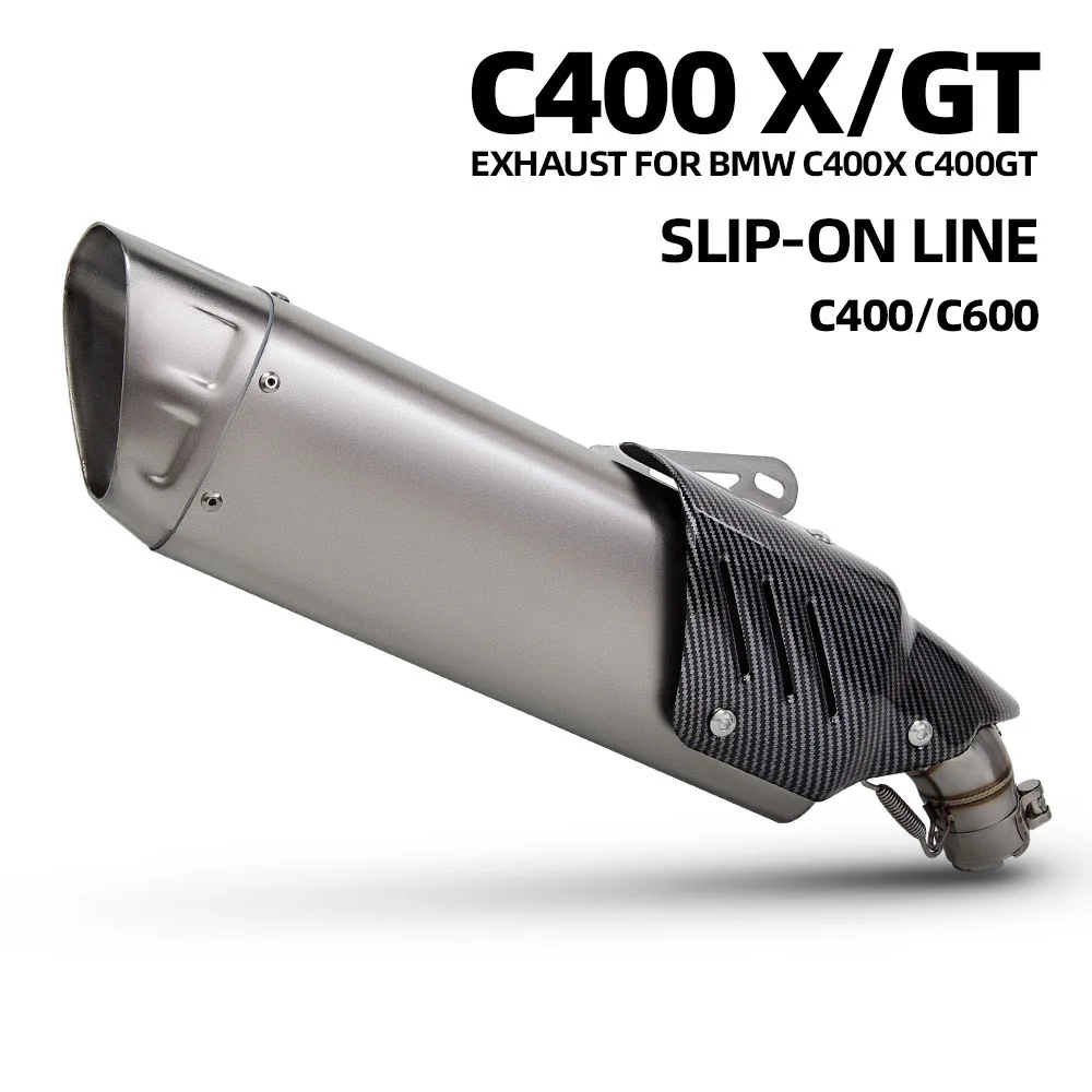 

Motorcycle Slip on Line Exhaust For BMW C400 C400X C400GT 2018-2020 C600 Sport C650GT 2010-2015 Middle Pipe with M12 Muffler