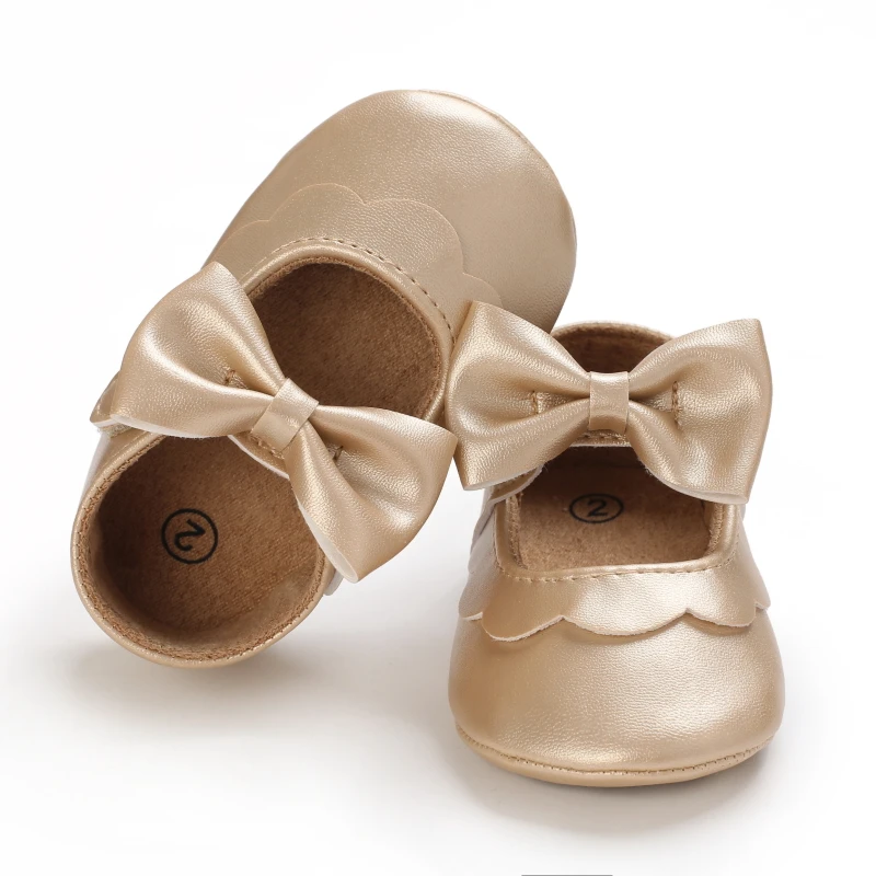 Scarpe da principessa dorate per bambini primaverili e autunnali Scarpe singole con suola morbida per bambini Scarpe casual per bambina Scarpe in pelle per bambini