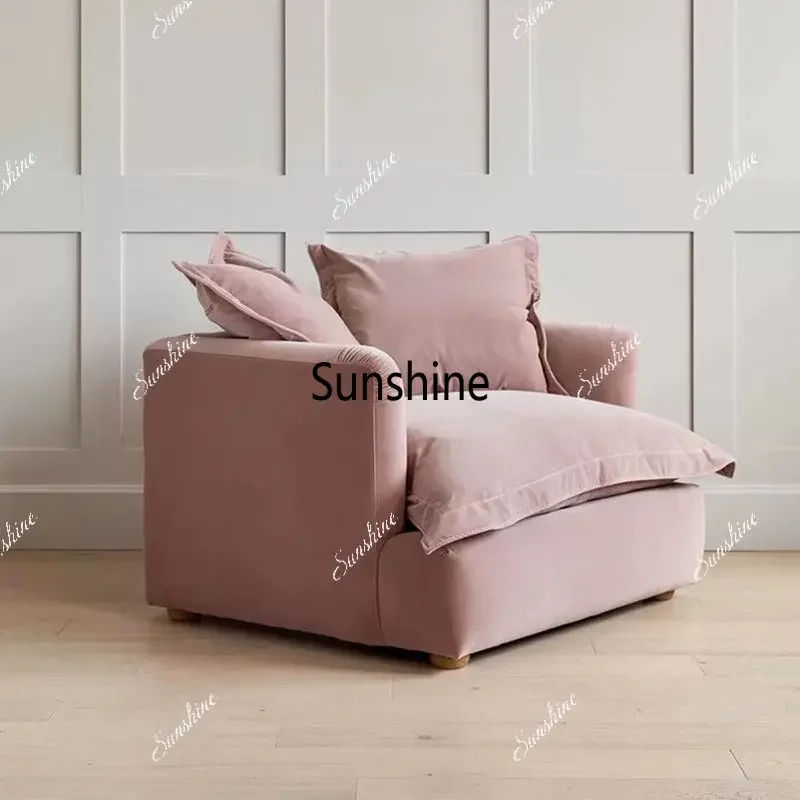 French Nordic single removable pink, modern lazy, small apartment bed and breakfast sofa  FT