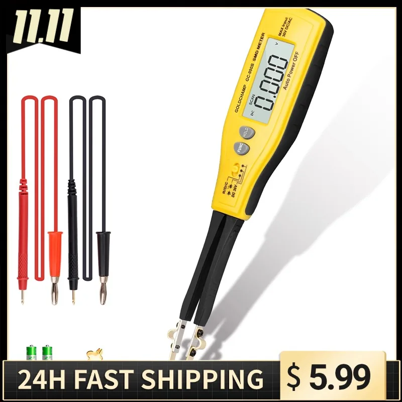 Пинцет SMD, модернизированный мультиметр с счетчиком 4000 для испытаний сопротивления/емкости/диода/содержания с автоматическим диапазоном