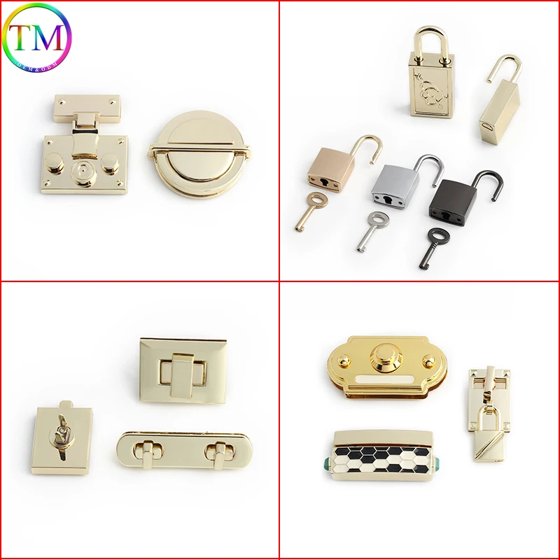 1-10Pcs Metal Clasp Push Turn Twist Locks Folding Lock and Key Lock Buckle Twist Turn Mortise Latch Clasps Hardware Accessories