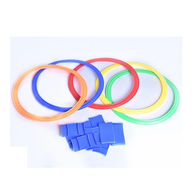 New Outdoor Kids Funny Physical Training Sport Toys Lattice Jump Ring Set Game 10 Hoops 10 Connectors for Park Play Boys Girls