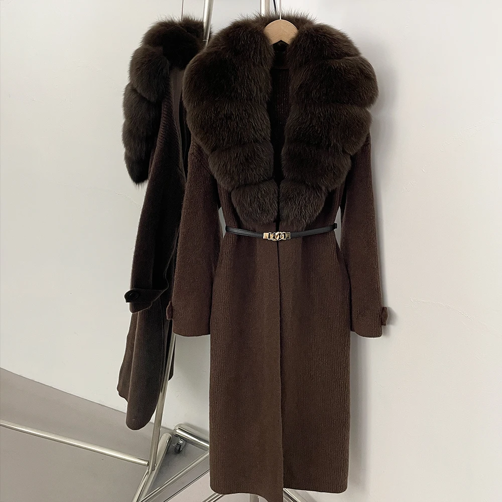 OFTBUY Cardigan for Women Real Fur Coats Women's Demi-season Jacket Women's Clothing Outerwears Cardigan Femmes Luxury Top Women
