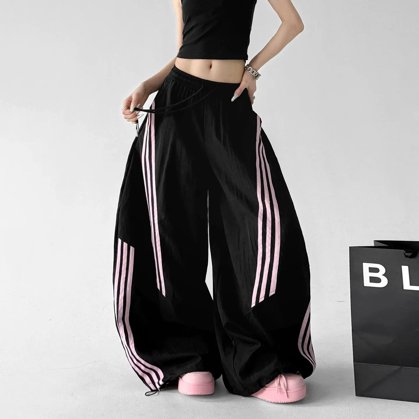 Pantalones de pierna ancha para mujer, de talla grande, con cintura alta y bolsillos, pantalones de forro polar para parejas, ideales para el otoño e invierno, térmicos.