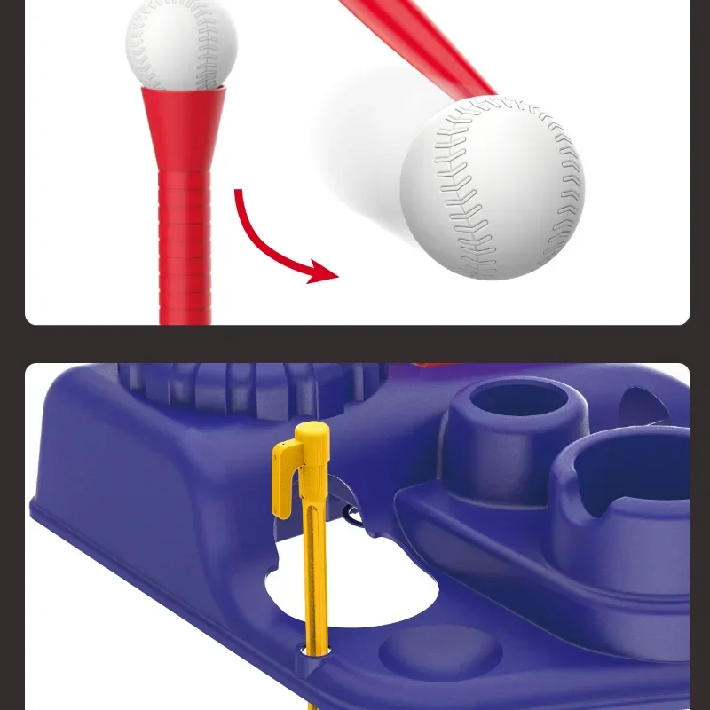 3 IN 1 Gioco di baseball di tiro Lanciatore di piedi per bambini Catapulta Genitore-figlio Interattivo Sport all'aria aperta Abilità Giocattoli educativi