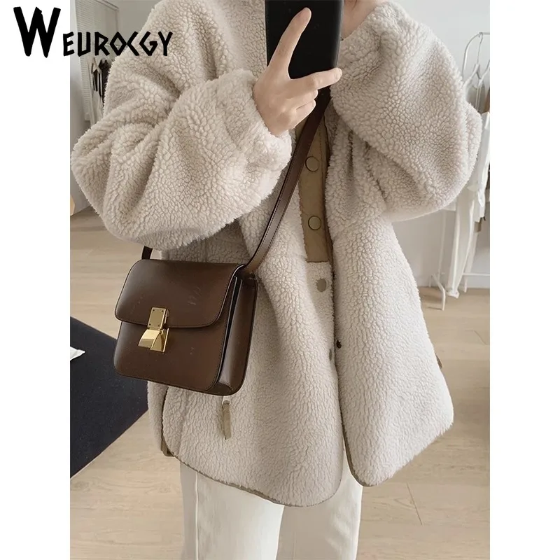 2024 Winter Clothes Women Jackets Lambwool Coat Korean Edition Fashion New Style Loose Thick Parkas Long Sleeve Top Coats