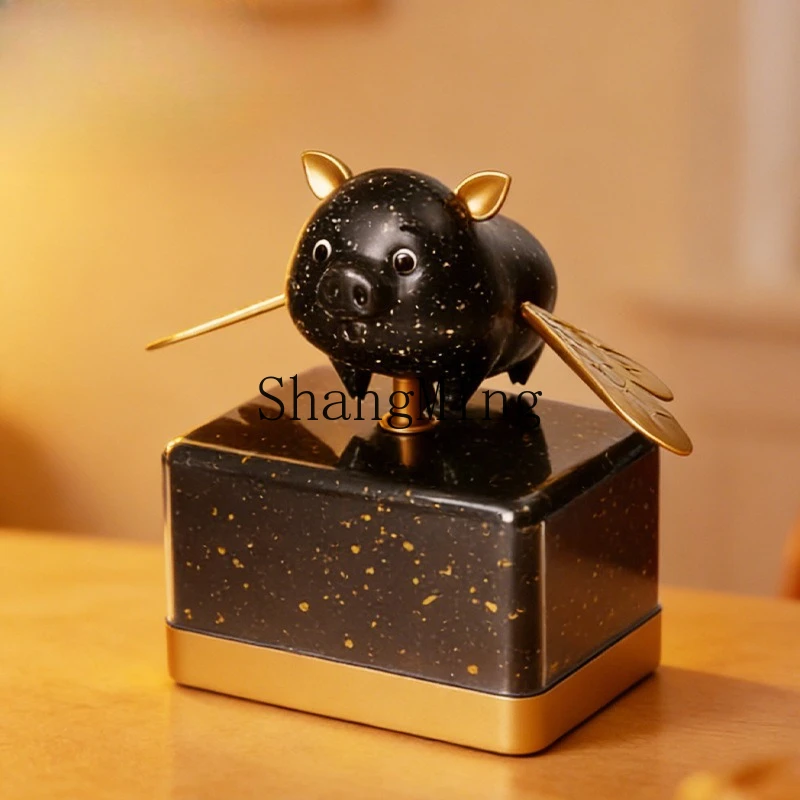 ZD Little Flying Pig Creative Music Ornament Birthday Gift Tide Play Crafts Ambient Light Flying Pig Glow