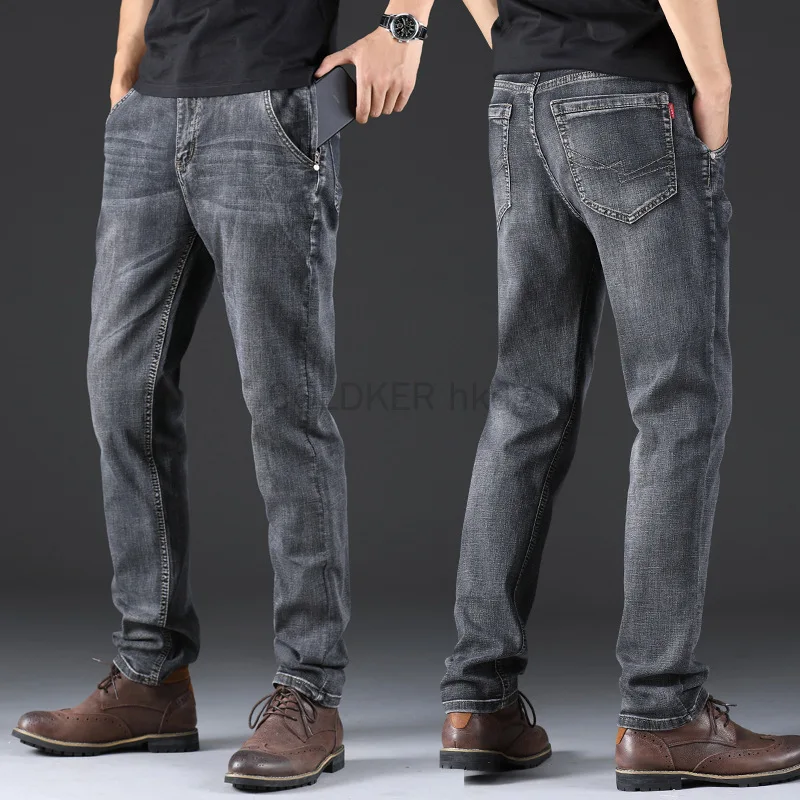 

Spring Autumn Men's Regular Fit Straight Leg Jean Stretch Comfy Denim Jeans Classic Vintage Mens Pant Big Size 29-38 40