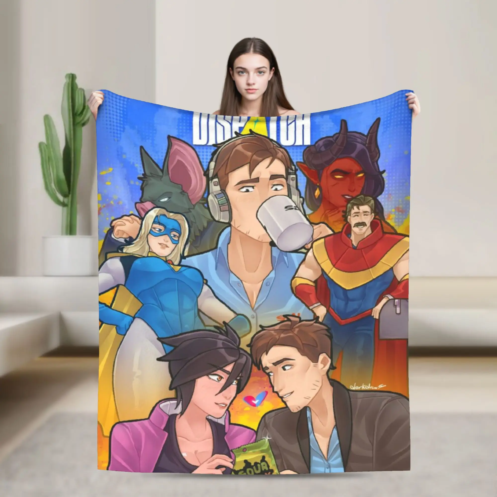 Dispatch Game Invisigal Robert Robertson Throw Blanket for Couch Fuzzy Soft Plush Blanket 50x60 Inch Multiple Sizes Bedspread