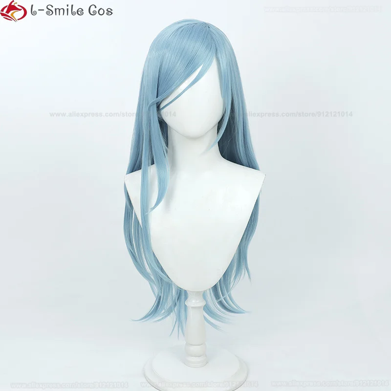 High Quality Anime Hinomori Shizuku Cosplay Wig 80cm Long Blue Heat Resistant Synthetic Hair Halloween Wigs + Wig Cap