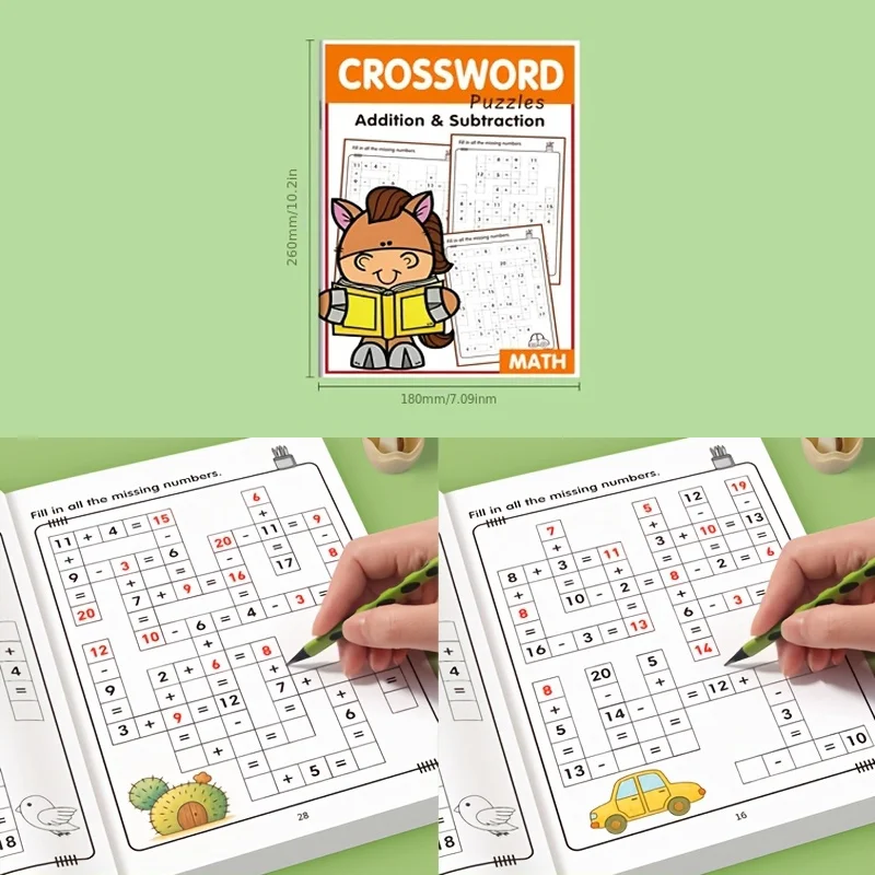 32 Pages Number Filling Exercise Book, Math Fill in The Blank Study Book, Addition and Subtraction Within 20