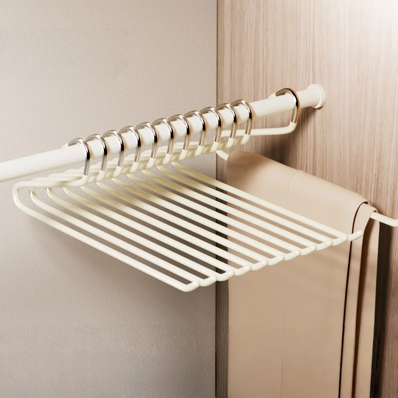 

10pcs/set Goose shaped dip molded pants rack, seamless anti slip home clothes hanger, pants storage artifact