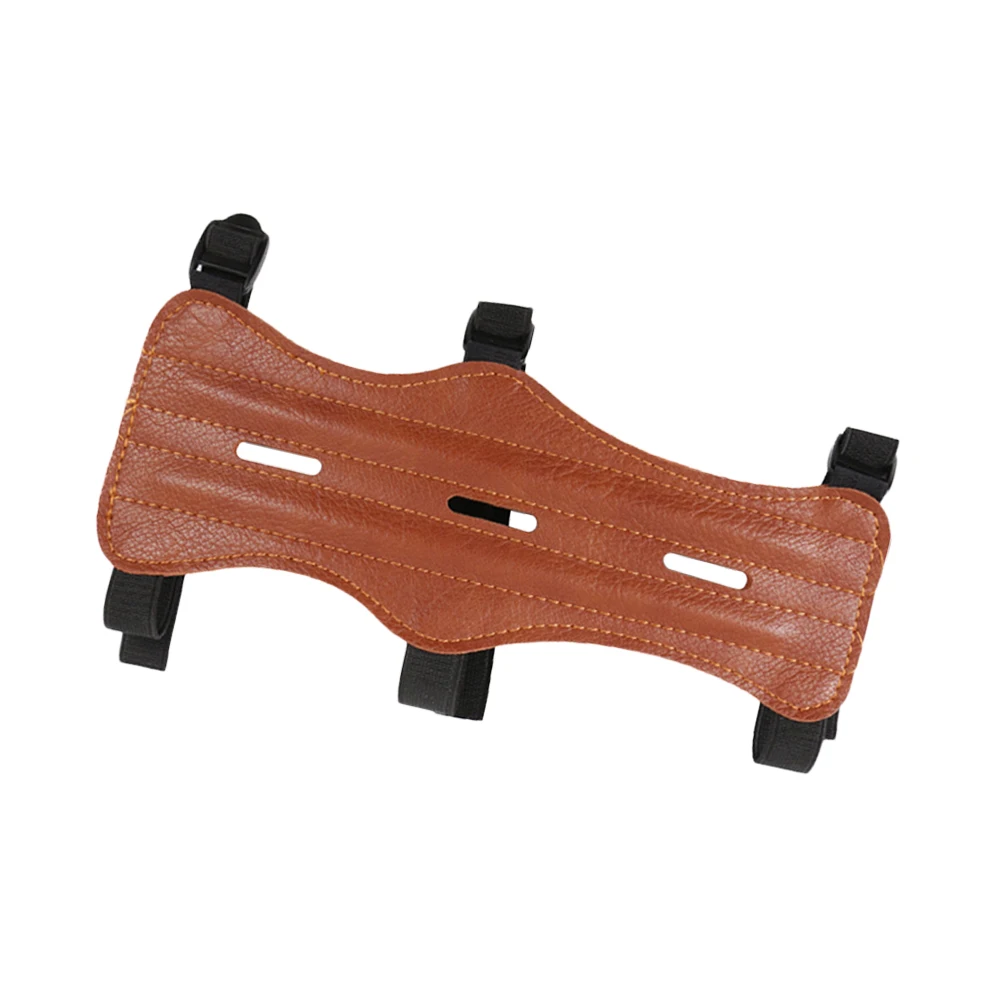 

Genuine Cow Archery Arm Guard Breathable Protective Gear Adjustable Triple Buckle Strap For Hunting Shooting Target