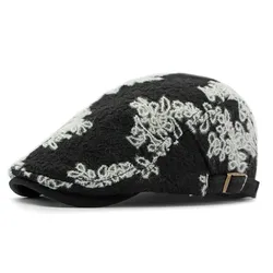 Autumn Cotton Print Newsboy Caps Flat Peaked Cap Men and Women Painter Beret Hats