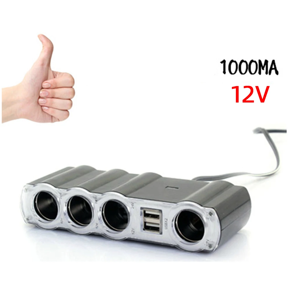 USB Plug Adapter Charger Dual USB Car Cigarette Lighter For Universal Car Extender Splitter 12V 4 Way Auto Multi Socket