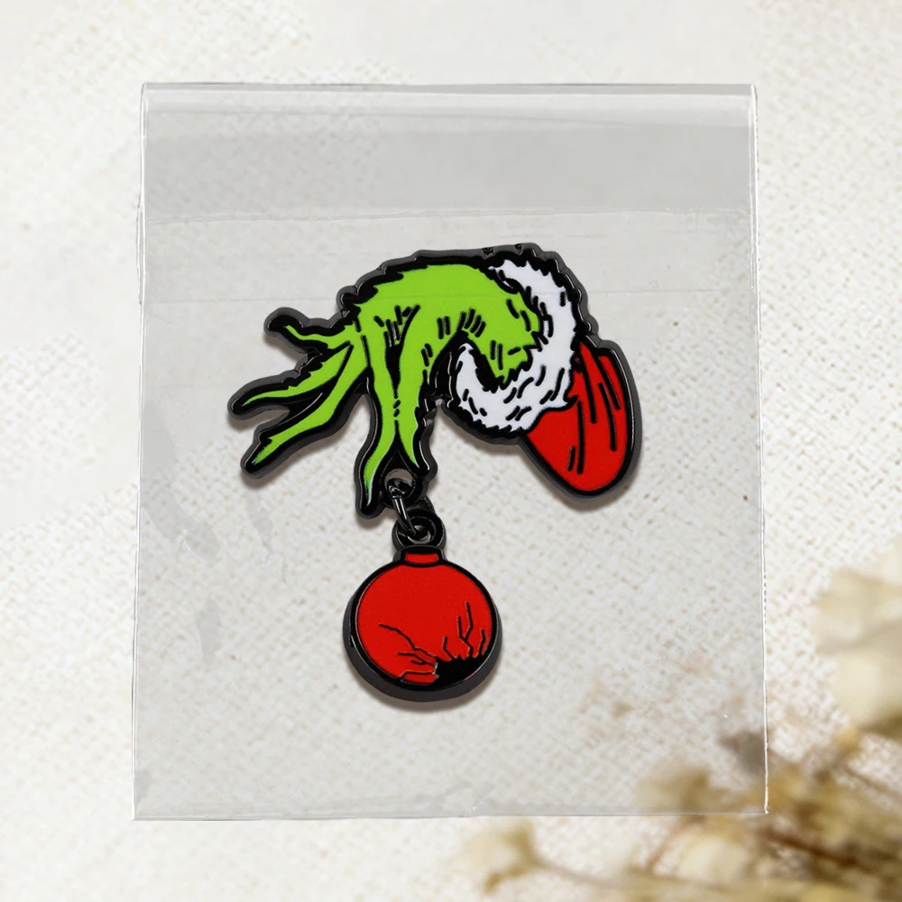 Weihnachtsfilm-Emaille-Pins Lustige Grüne Flauschige Monster-Broschen Dekorative Abzeichen Anstecknadeln Rucksack-Accessoires Fan-Geschenke – Detail 13