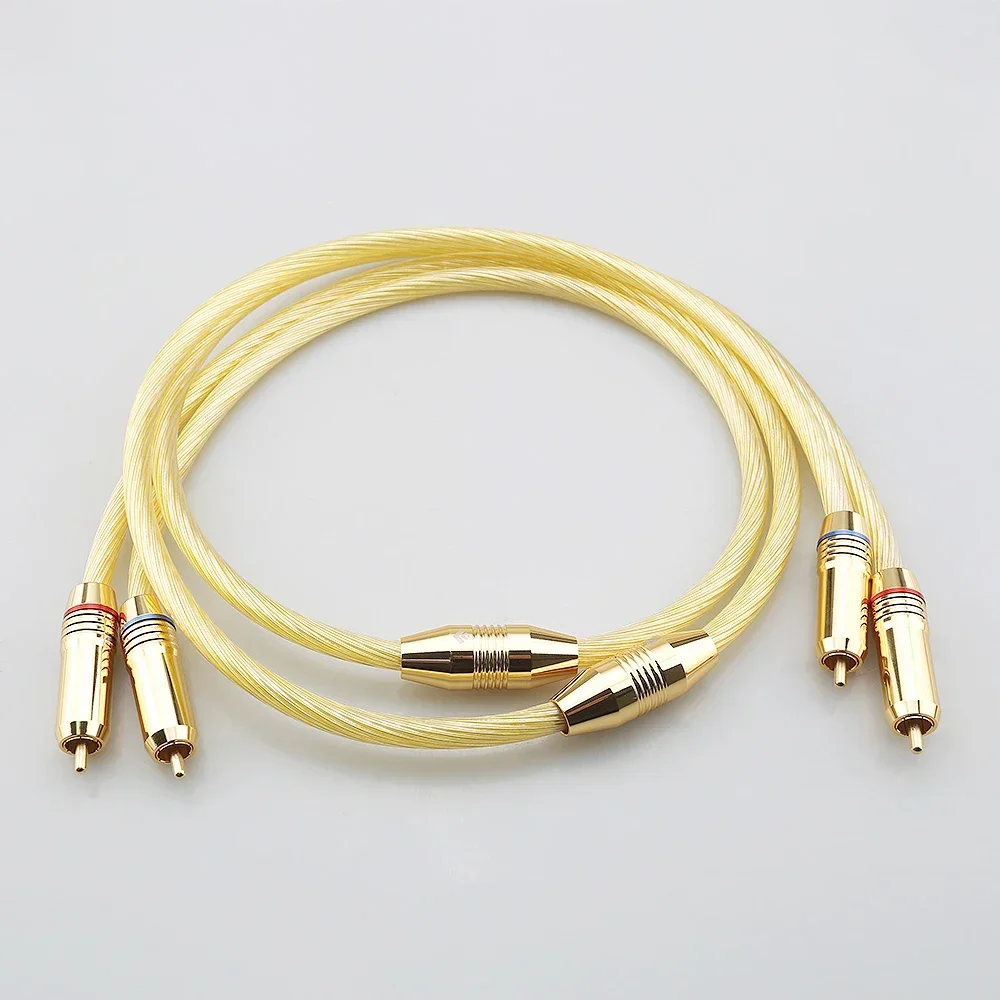 

Парный HIFI-кабель с серебряным покрытием OCC, RCA XLR, сбалансированный аудиокабель с позолоченными разъемами для усилителя и CD-плеера