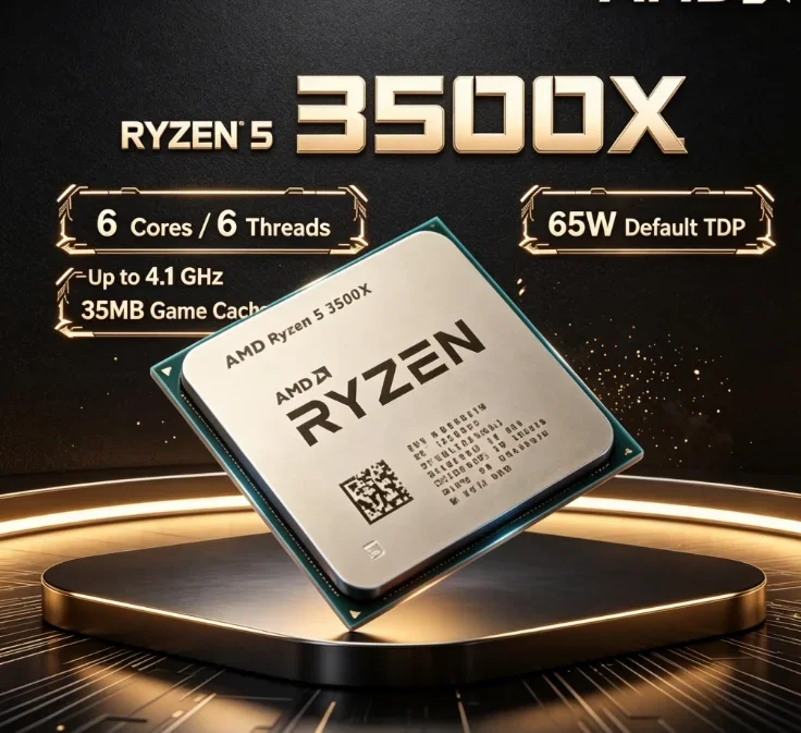 Bestselling AMD R5 3500X Processor 6 Core 6 Thread 4.1GHz 32MB Cache AM4 Pair with A520 Motherboard Cost Effective
