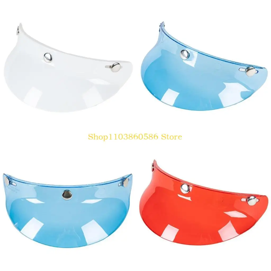 242A 3-Snap Helmet Bubble Visor Lens for 3/4 Retro Open Face Motorcycle Helmet