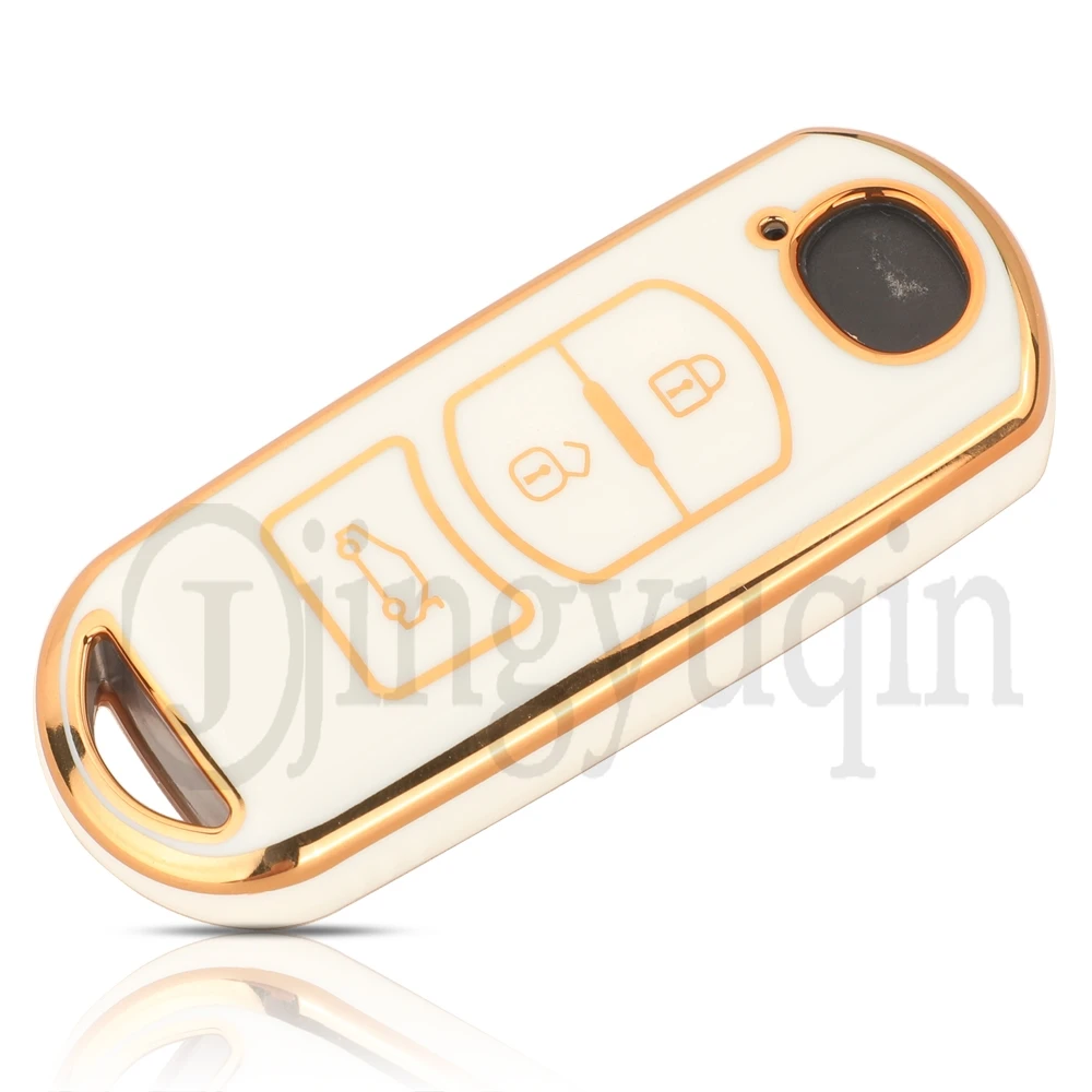 Jingyuqin TPU 2/3 ボタン自動リモートキーシェルケースカバー--マツダ 2 3 6 アテンザアクセラデミオ CX-5 CX5 CX-3 CX7 CX-9 カーアクセサリー