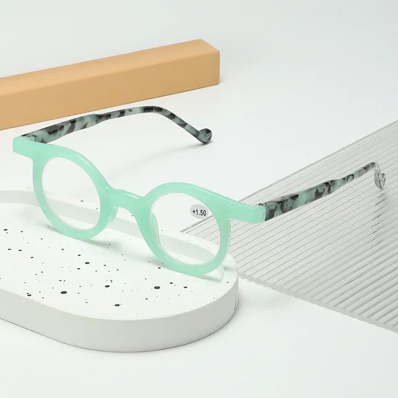 1,0 ~ 4,0 Runde Rahmen Lesebrille Männer Frauen Mode High-end-Presbyopie Brille Anti Blau Licht Freizeit Lesen auge Spiegel