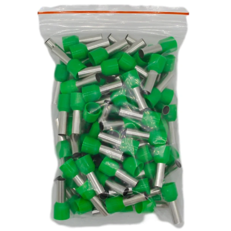 E10-12 Tube insulating Insulated terminals 10MM2 Cable Wire Connector 100PCS/Pack Insulating Crimp Terminal Connector