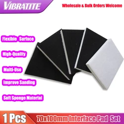Retângulo Soft Sponge Interface Pad, almofada de amortecimento para Sander Backing, ferramentas abrasivas, acessórios, gancho e laço, 70*100mm