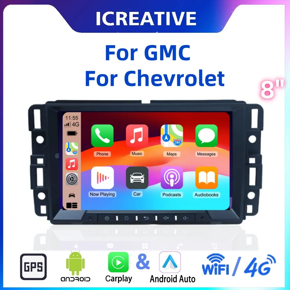 Radio de coche de 8 pulgadas Android para GMC Acadia Savava Chevrolet Avalanche Suburban Multimedia Carplay Autoaudio unidad principal navegación GPS
