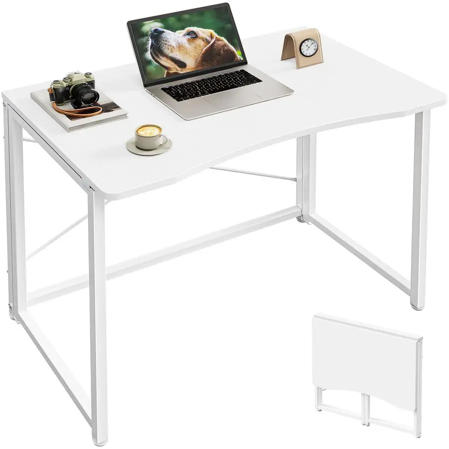 

Folding Desk for Small Spaces, 31.5 Inch Foldable Computer Table, for Home Office, Study, Bedroom, Dorm, Space Saving, Small Wr