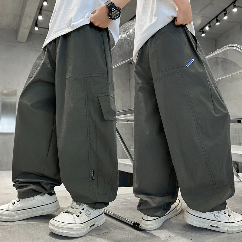 Boys Pants With Side Pockets Teen Boys Utility Pants Child Cargo Trousers Toddler Bite-Proof Hiking Mosquito Pants Age 4-14Y