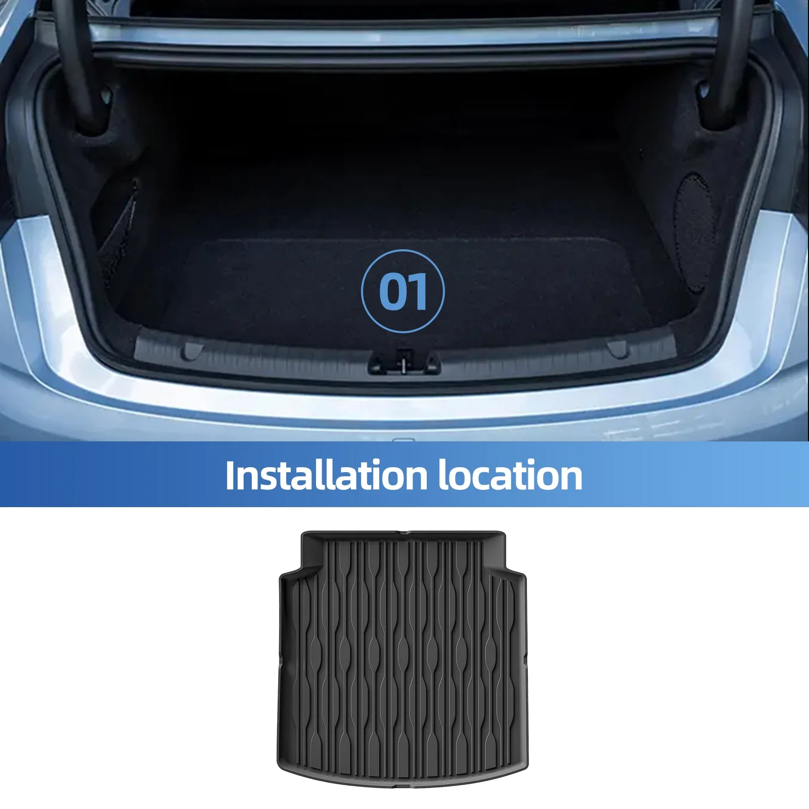 Left Drive for BYD Seal EV 2022-2025 TPE 3D Car Floor Mats Trunk Pad All-Weather Waterproof Auto Accessories Foot Pad Black