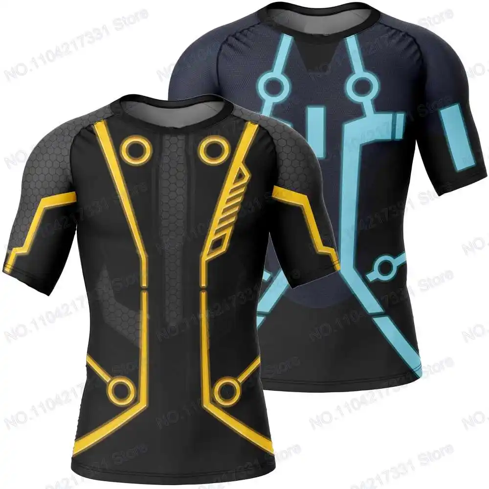 Legacy Uniform Tron Anime Rash Guards Surfing Jersey Beach Shirts Swimwear Diving Gym Shorts MMA BJJ Men Jiu Jitsu Fitness Sets