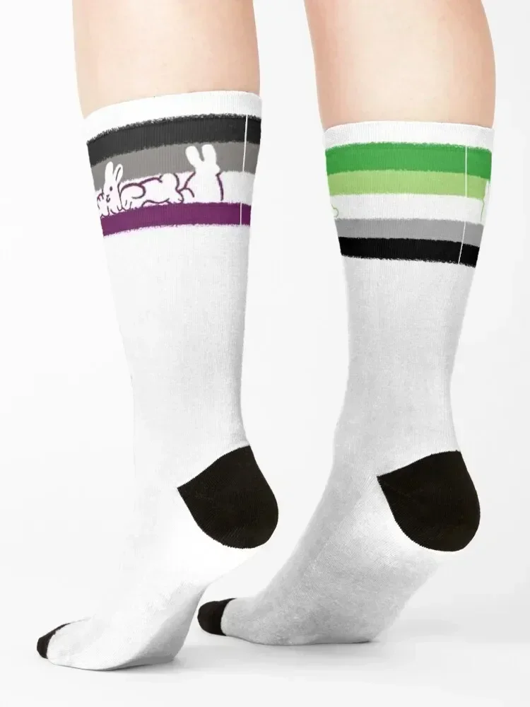 Aro Ace Pride Rabbits Socks compression Running custom tennis Socks Girl Men's