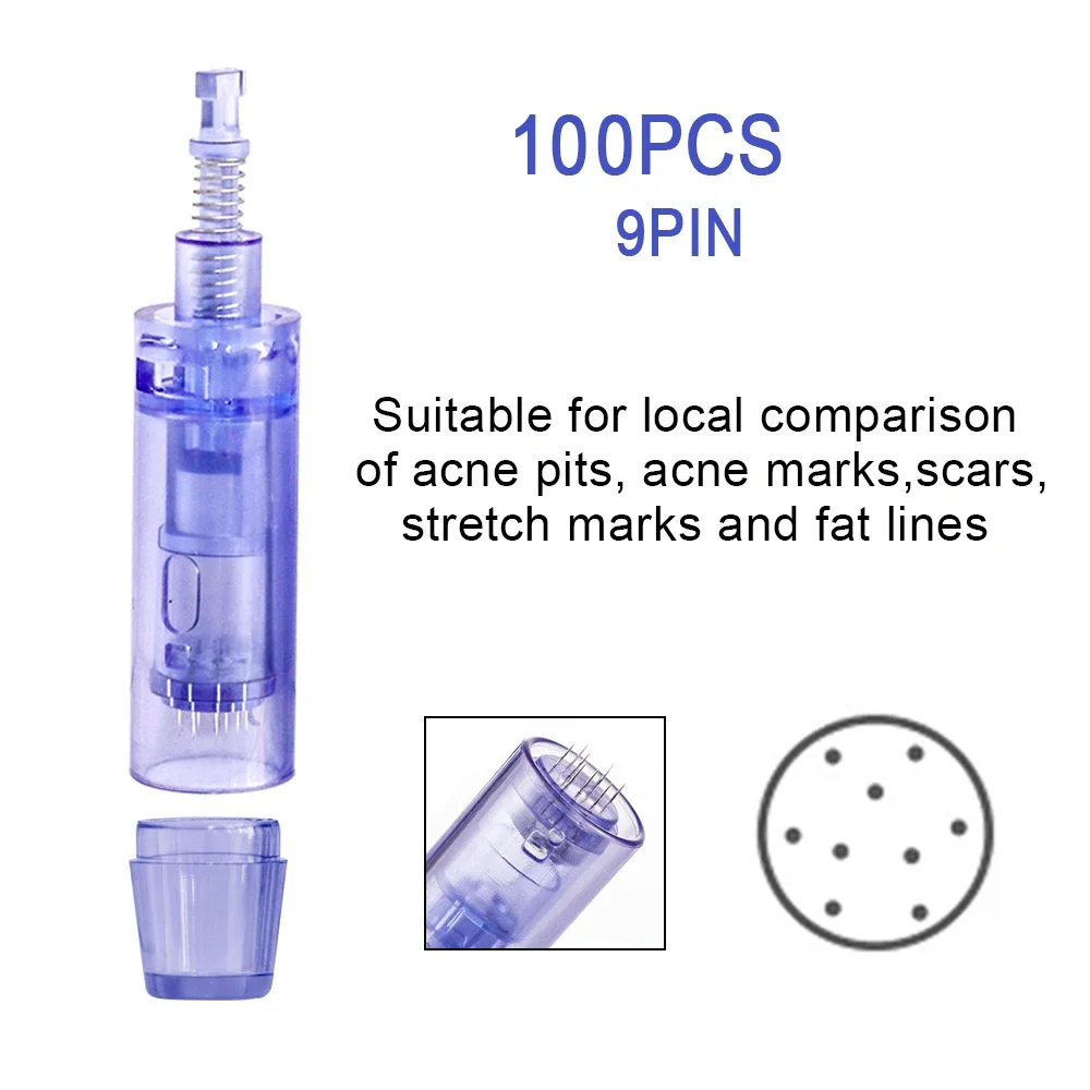 10/20/50/100 stuks bajonet microneedling dermapen micronaalden voor UltimaA6 Dr.imp pen 9/12/36/42-pins/nano cartridge tips MYM stamp - afbeelding 1