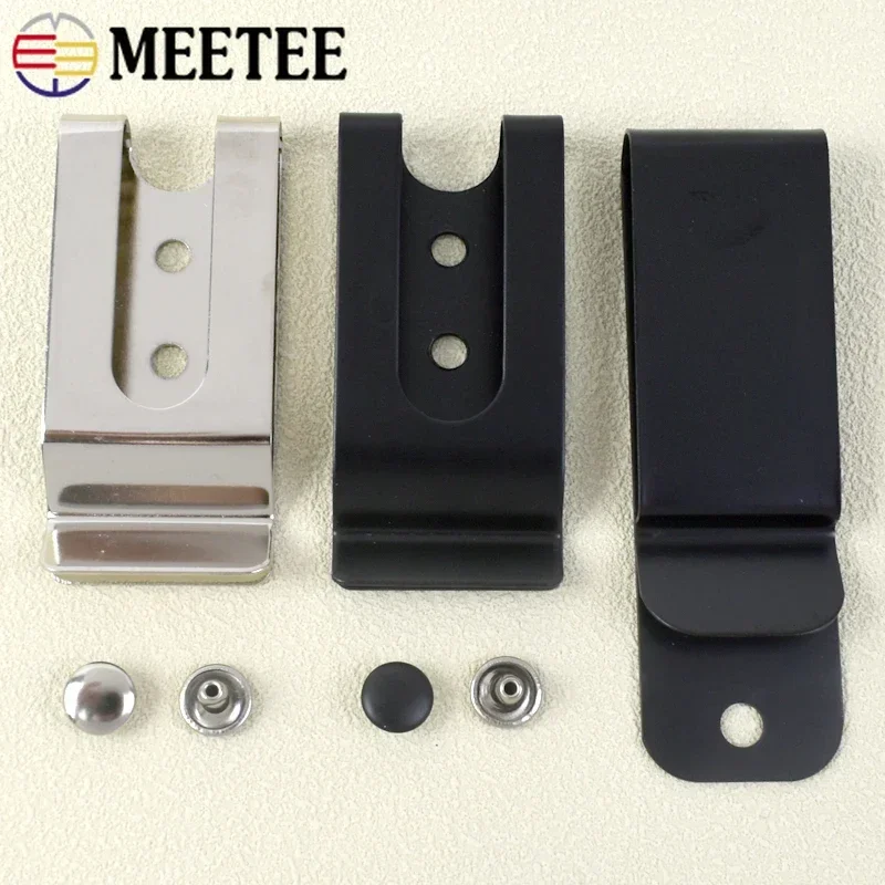 1-5Pcs Belt Clip Buckle Metal Band Clips Clasp Double Holes Sheath Spring Hook for Pockets Wallet Tape Loop Buckles Accessories