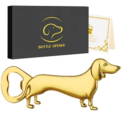 LKKCHER Dachshund Bottle Opener Bronze/Silver/Gold Pet Dog Design Corkscrew Beer Gadget Present for Men Dad Idea Christmas Gifts
