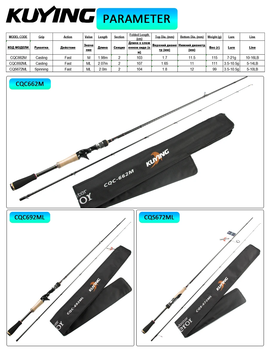 KUYING Conqueror Bass Rod 6'6