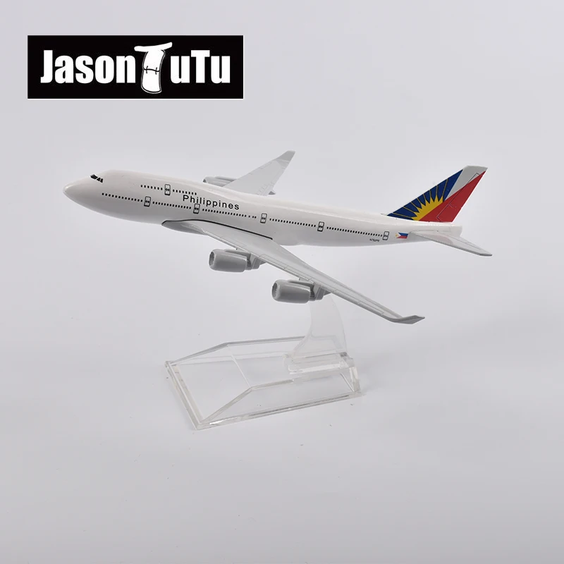 JASON TUTU Philippine Boeing 747 1/400 Scale Diecast Metal Aircraft Model 16CM Miniature Authentic Collectible Gift