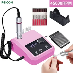 45000RPM trapano elettrico per unghie macchina professionale per Manicure levigatrice per unghie con punte per trapano per unghie levigatrice portatile per tornio per unghie